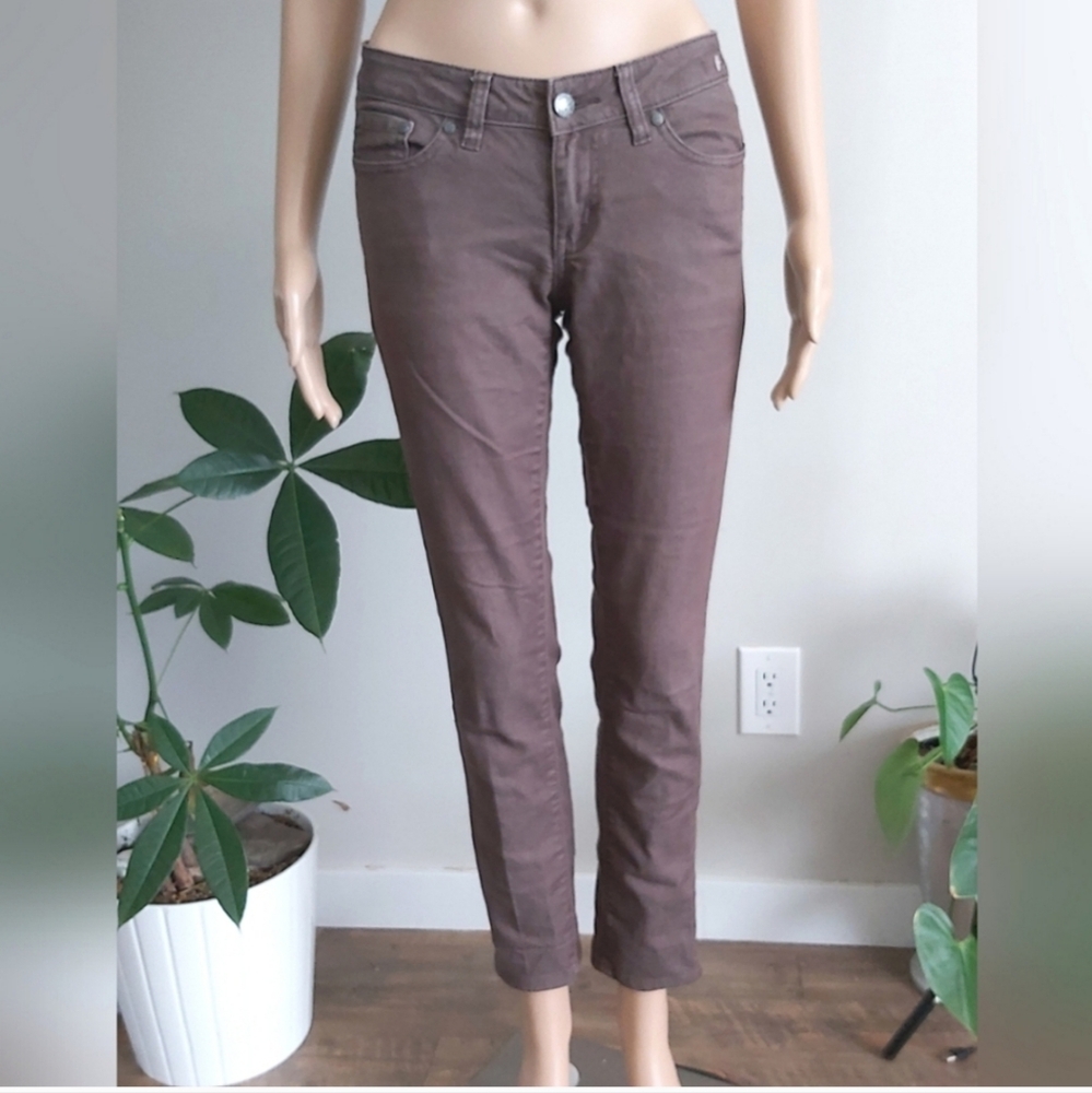PRANA jeans size 2 chocolate brown organic cotton brown ankle  low rise